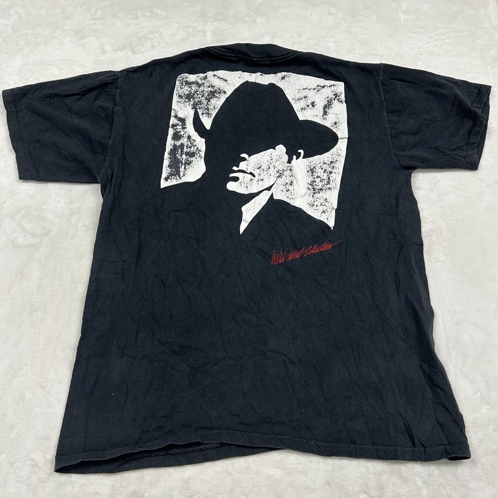 Marlboro Pocket T-Shirt Mens L Black Vintage Wild West Collection Graphic Tee
